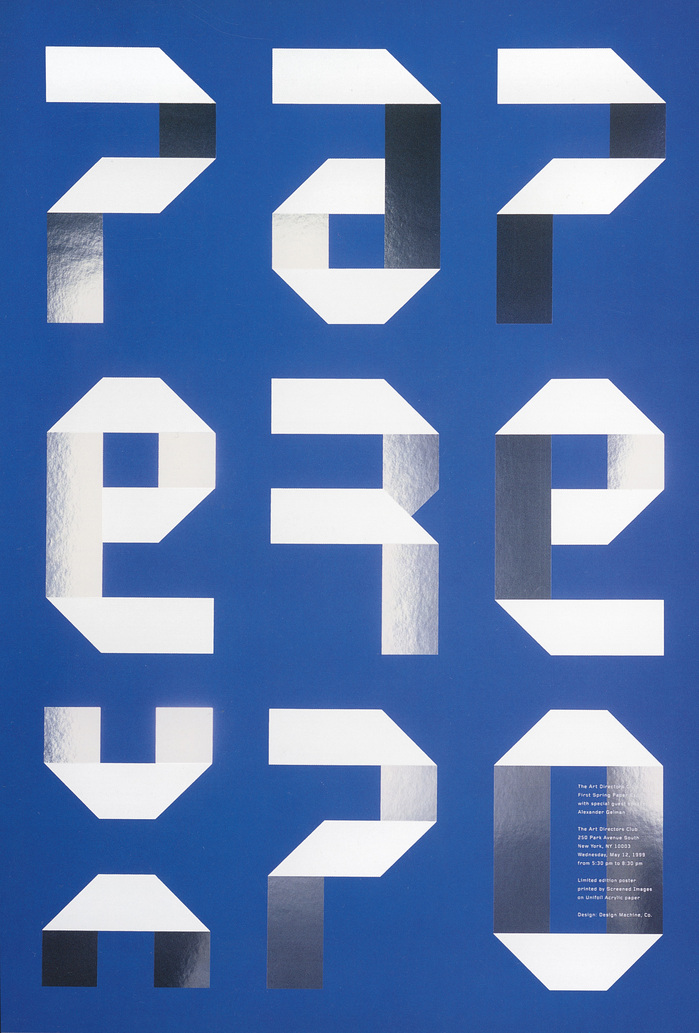 ADC Paper Expo poster, spring 1999. Image found in Graphis magazine #347, 2003. The small copy is set in .