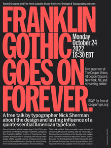 ‘Franklin Gothic Goes on Forever’ lecture flyers
