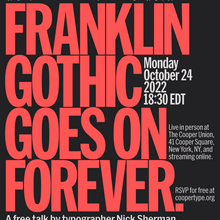 ‘Franklin Gothic Goes on Forever’ lecture flyers