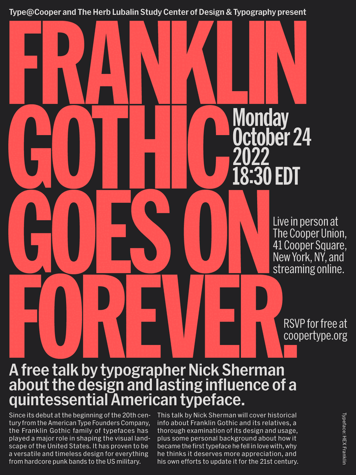 ‘Franklin Gothic Goes on Forever’ lecture flyers 1