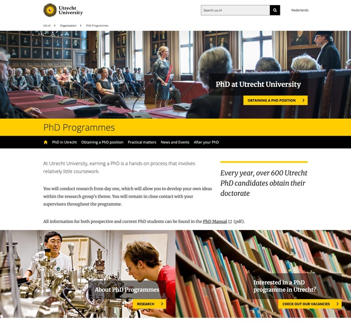 Utrecht University website and logo 2