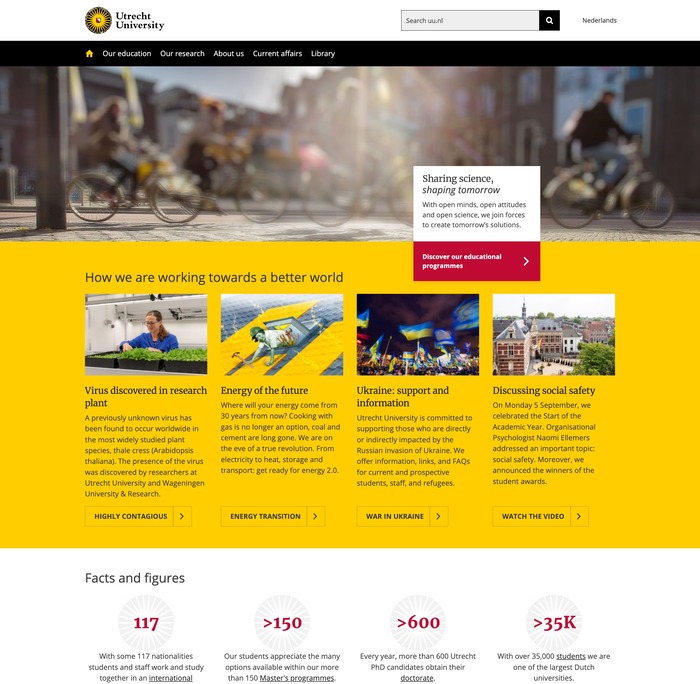 Utrecht University website and logo 1