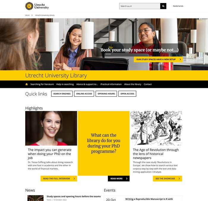 Utrecht University website and logo 3