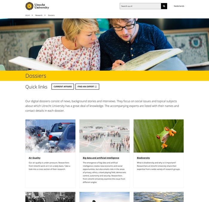 Utrecht University website and logo 7