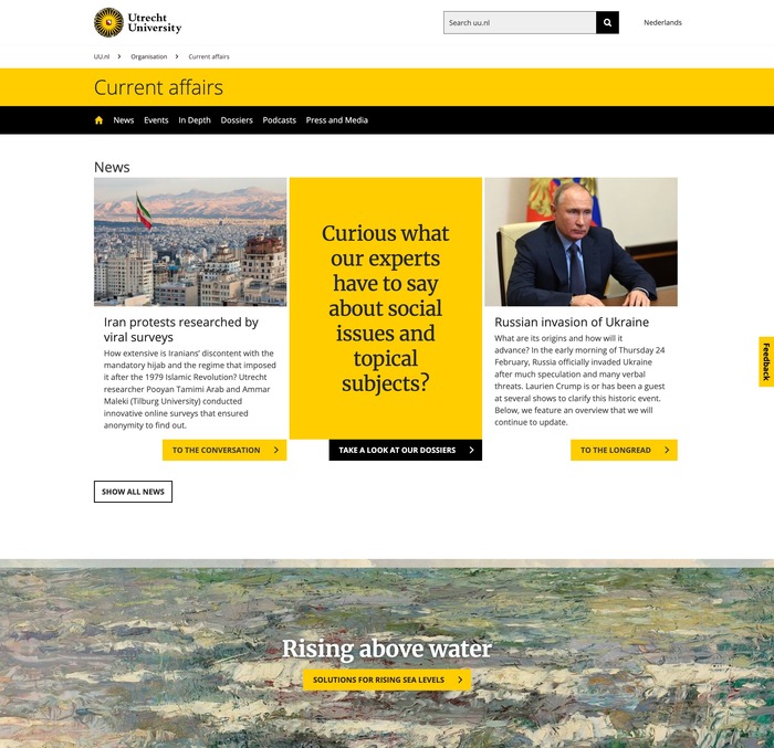 Utrecht University website and logo 4