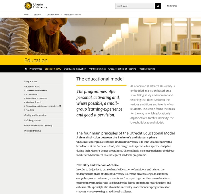 Utrecht University website and logo 6