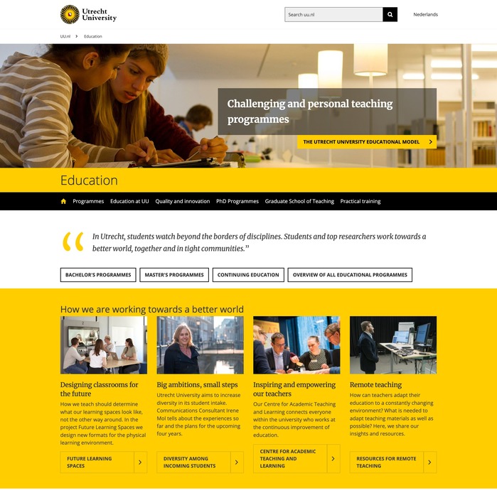 Utrecht University website and logo 5