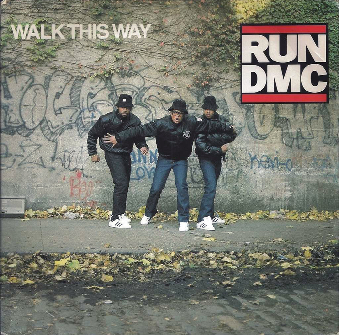 Cover of the single &ldquo;Walk This Way&rdquo;, Profile Records (US) and London Records (UK), 1986
[More info on Discogs]