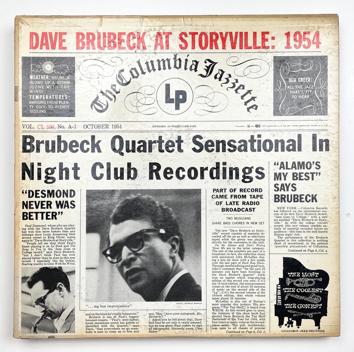 The Dave Brubeck Quartet – Dave Brubeck at Storyville: 1954 album art 1