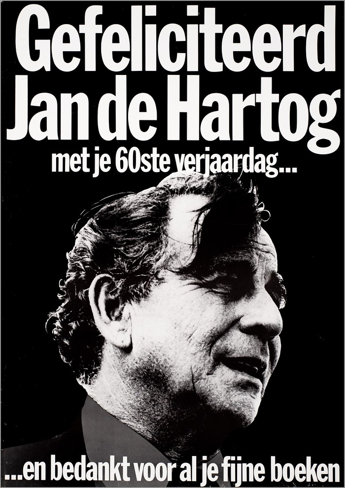 “Gefeliciteerd Jan de Hartog” poster