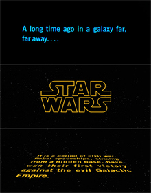 <cite>Star Wars</cite> opening crawl and titles