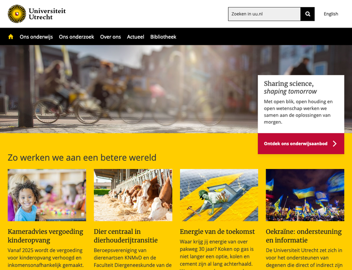 Homepage in Dutch language