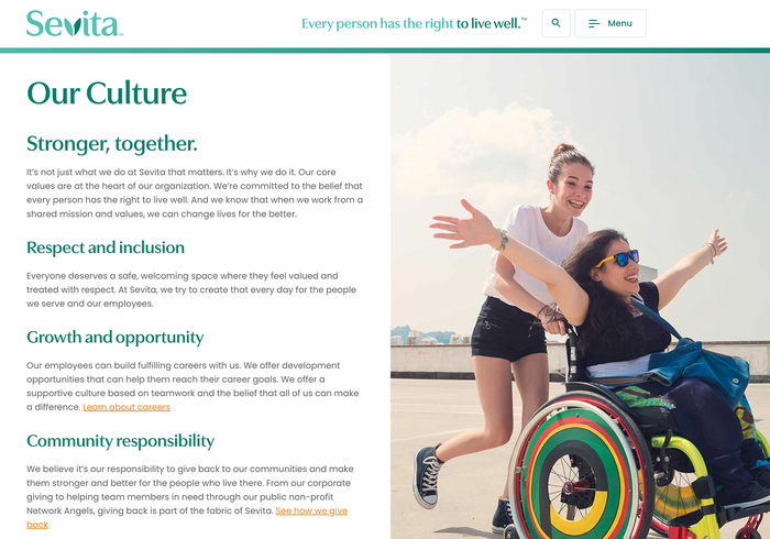 Sevita website 6