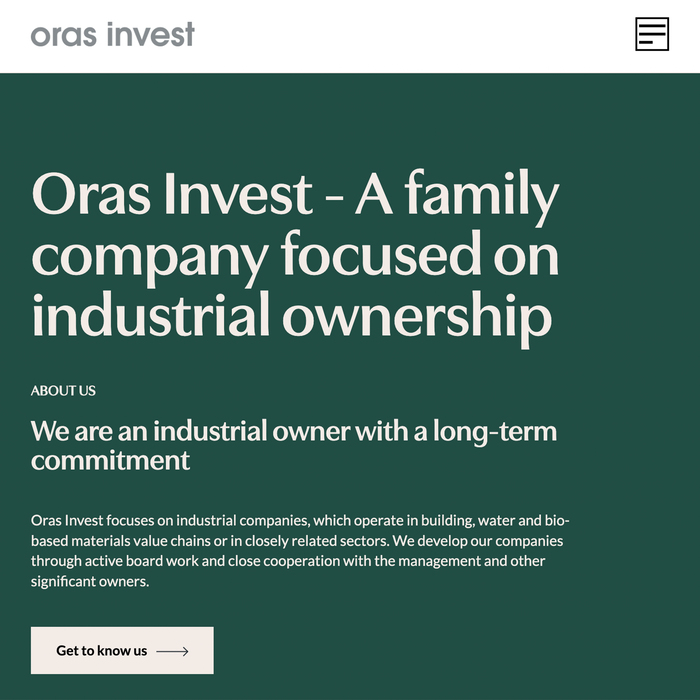 Oras Invest website 1