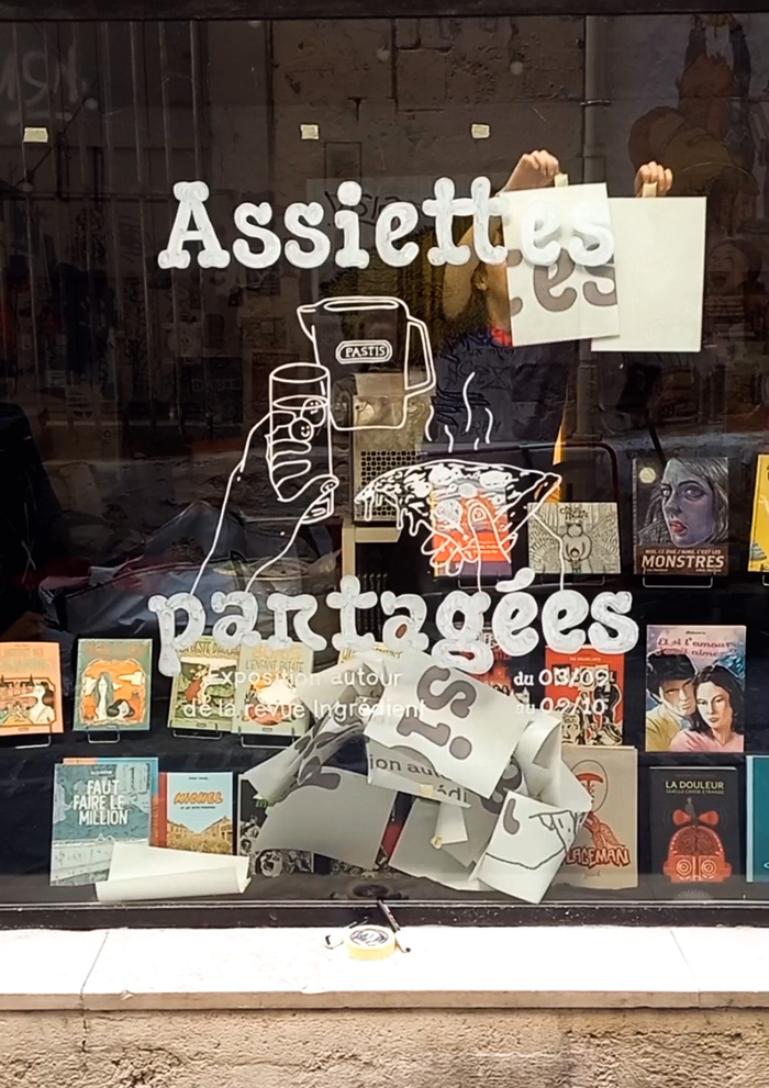 Storefront of the library En traits libres, Montpellier