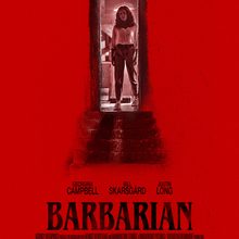 <cite>Barbarian</cite> movie logo and posters