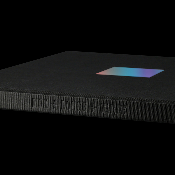 Photo book spine with debossed type