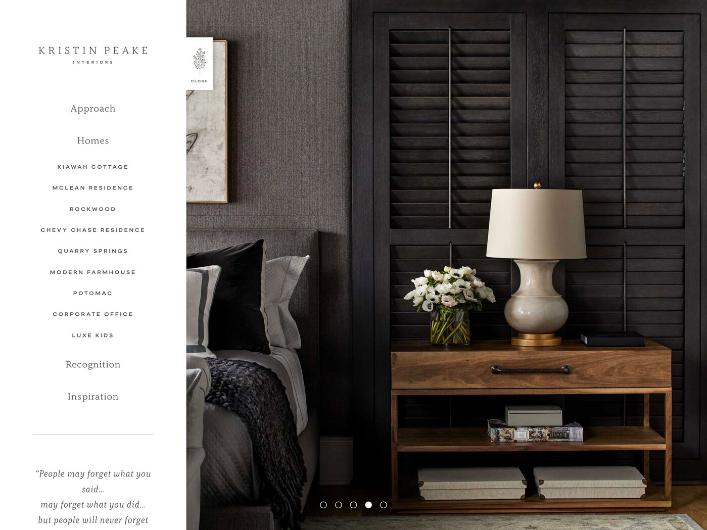 Kristin Peake Interiors website - Fonts In Use