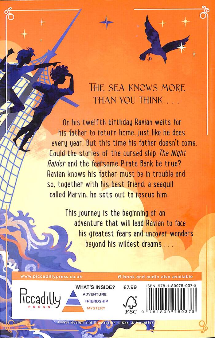 The back cover features Sveva Light for the phrase “The sea knows more than you think...”, while the book description is again set in LunchBox Regular.