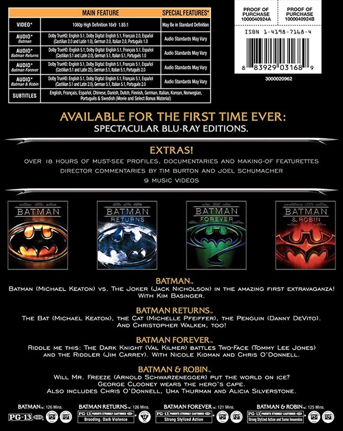 Back panel of the 2009 Blu-ray edition, featuring text set in Alexon and Engravers Gothic.