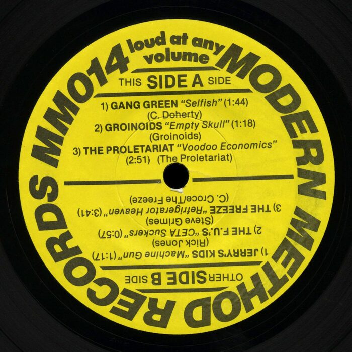 Unsafe At Any Speed 7″ side A label.