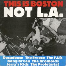 <cite>This is Boston Not L.A.</cite> / <cite>Unsafe at Any Speed</cite> album art