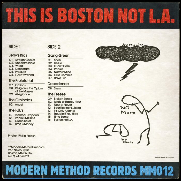 This Is Boston Not L.A. 12″ back cover.