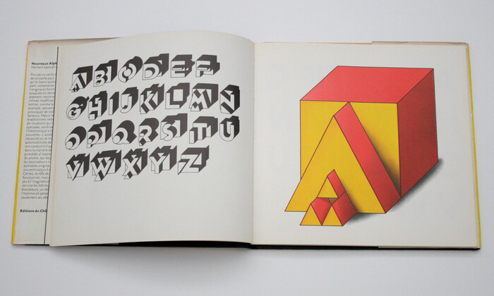 The full Block alphabet as shown in a French edition of New Alphabets A to Z from 1974
