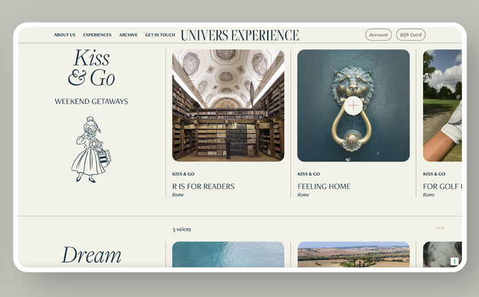 Univers Experience website 2