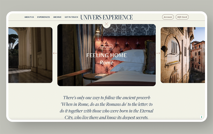 Univers Experience website 3