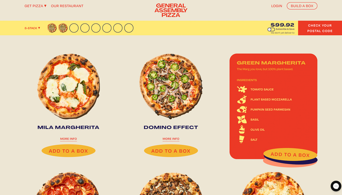 General Assembly Pizza brand identity and website 7