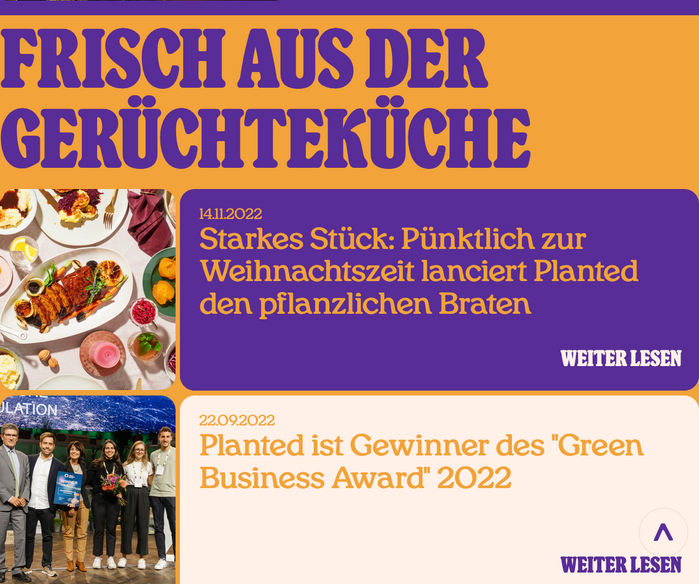News section of the website