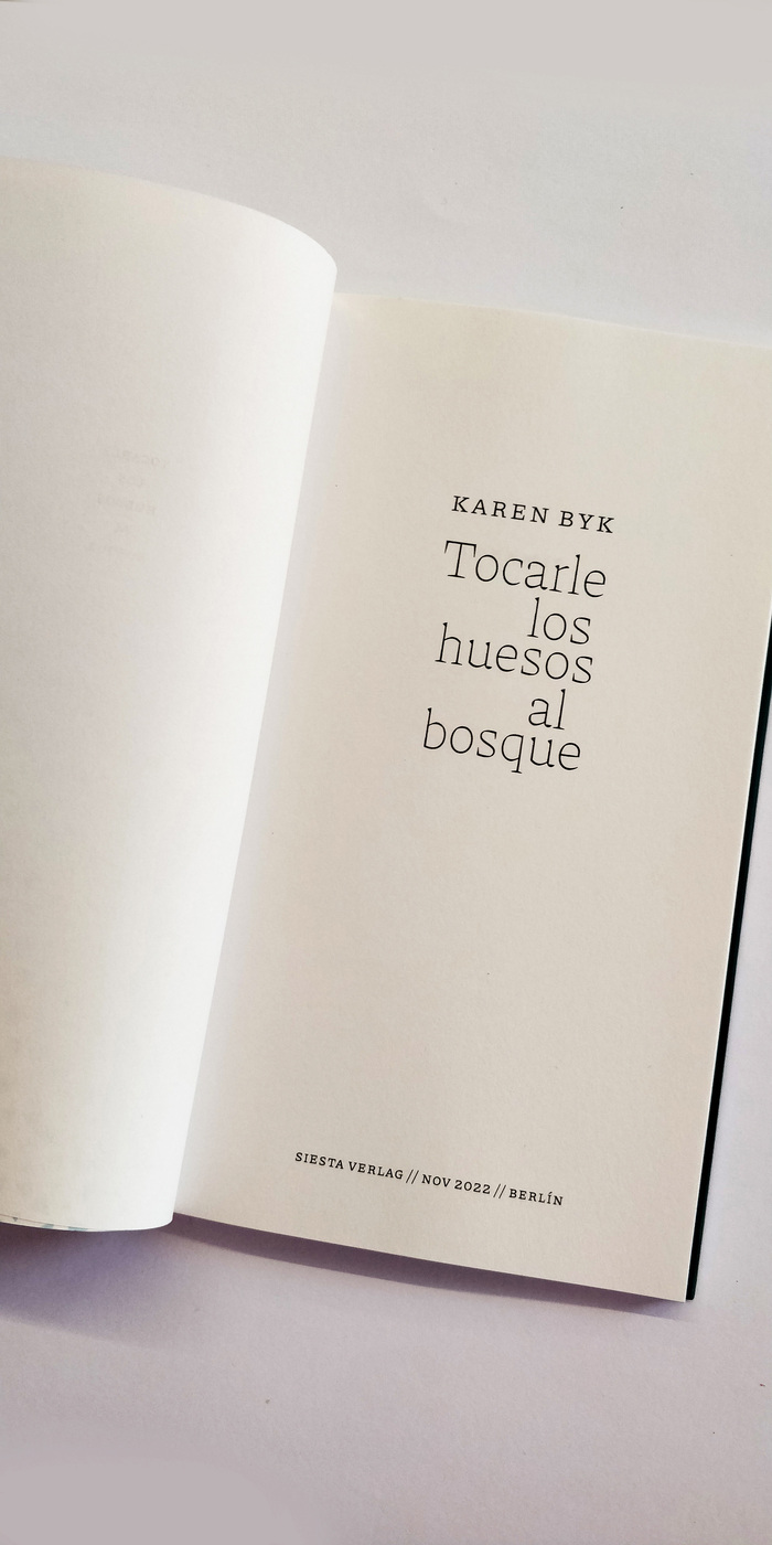 Tocarle los huesos al bosque by Karen Byk 3