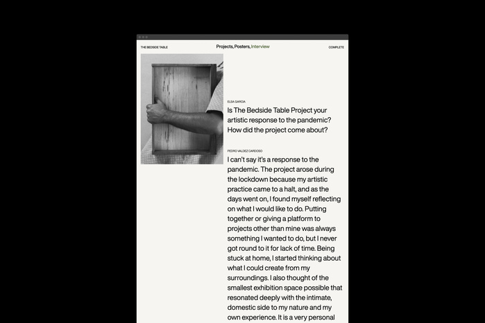The Bedside Table Project website 2