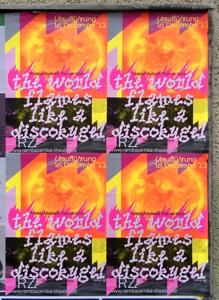 the world flames like a discokugel poster 1
