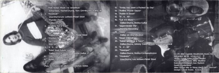 The track names and the credits are set in , too.