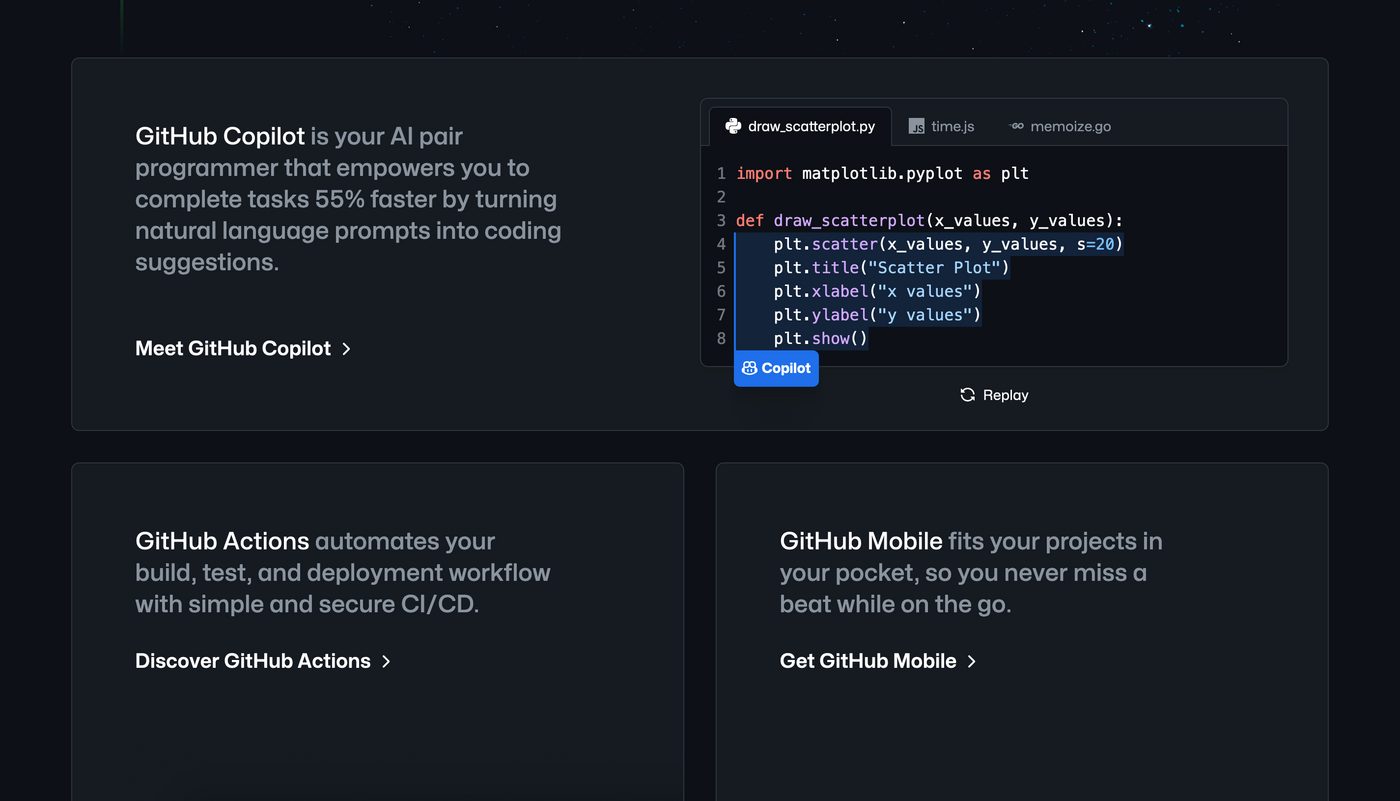 GitHub homepage (2022) - Fonts In Use
