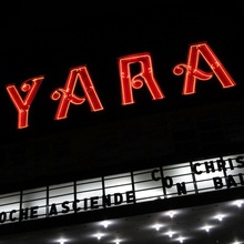 YARA movie theater neon sign