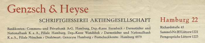 Genzsch & Heyse letterhead, 1931