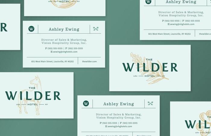 The Wilder Hotel business card design