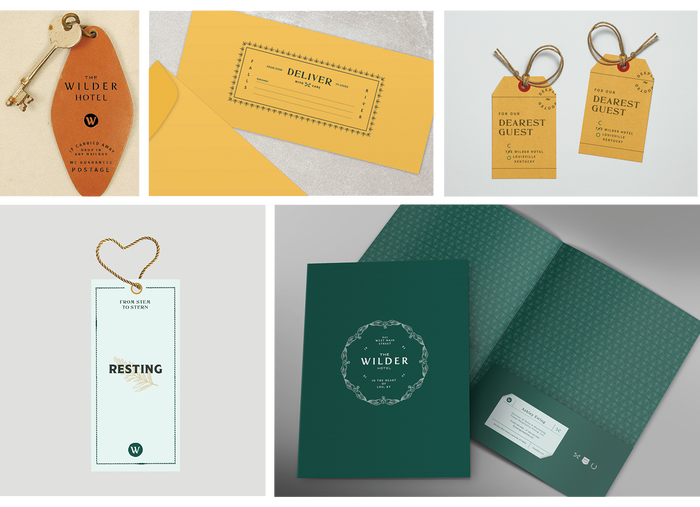 Keychain, envelope, luggage tags, door tag and folder