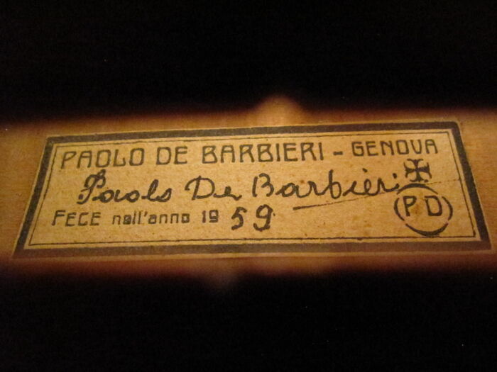 “Paolo De Barbieri – Genova / Fece nell’anno 1959”
