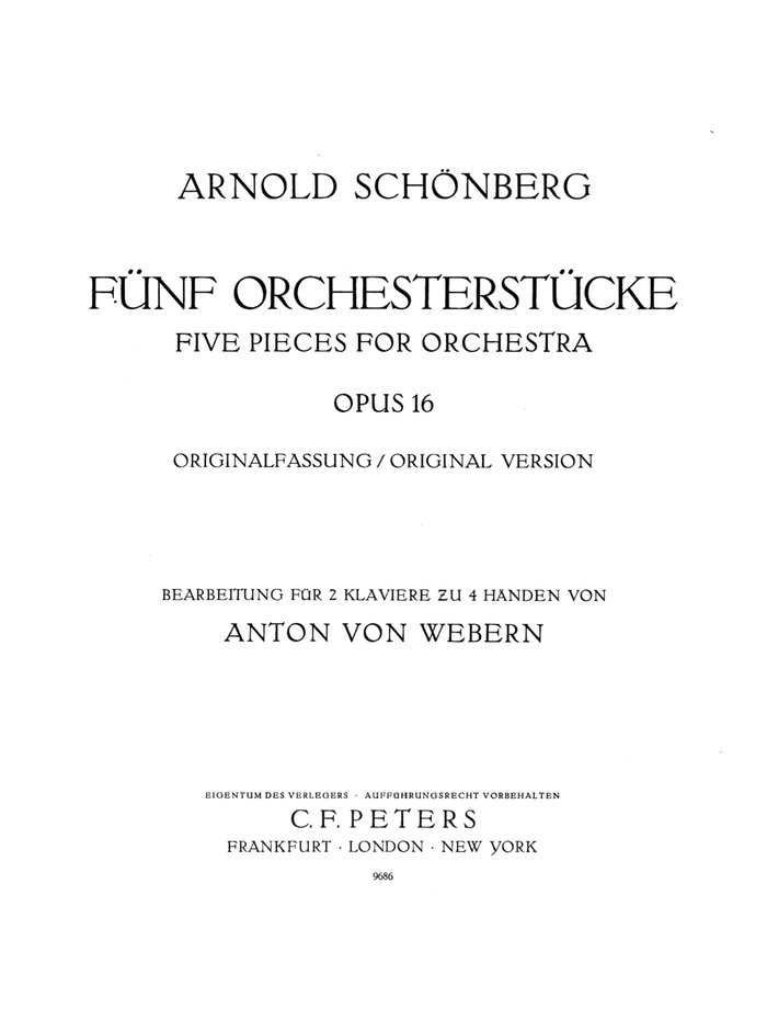 Arnold Schönberg: Fünf Orchesterstücke (C.F. Peters)