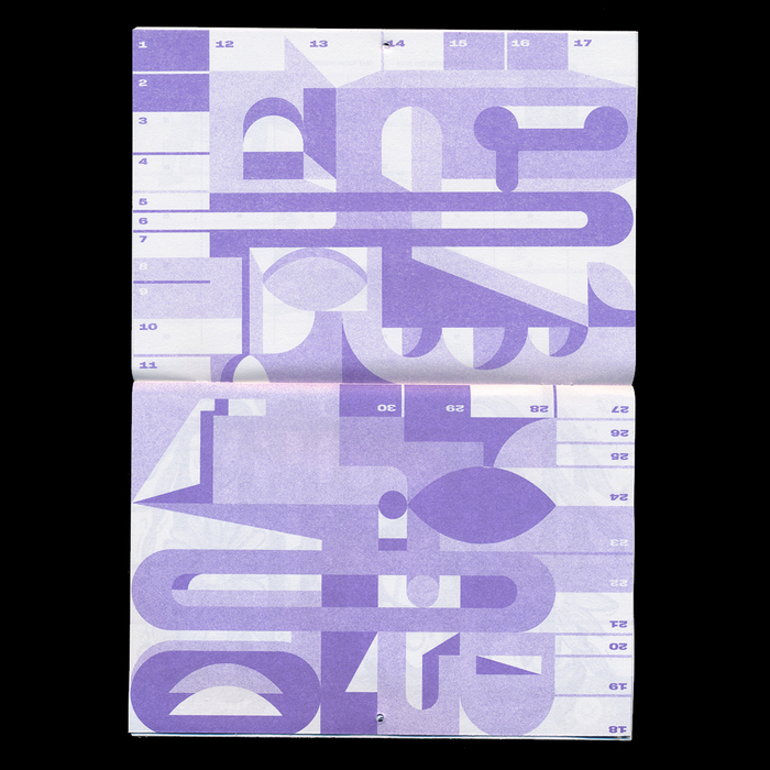 April with numbers in a bold wide style from 