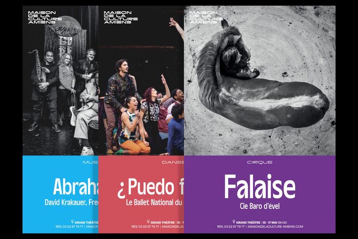 Series of posters for music, dance, and circus performances