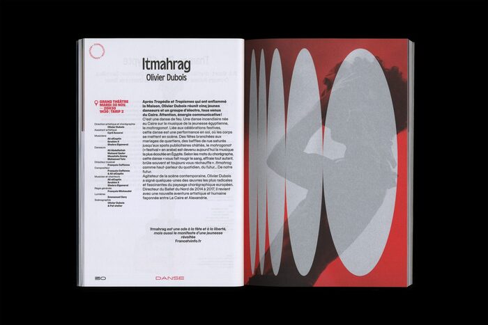 Interior spread. Page numbers and category names are set in PVC Banner