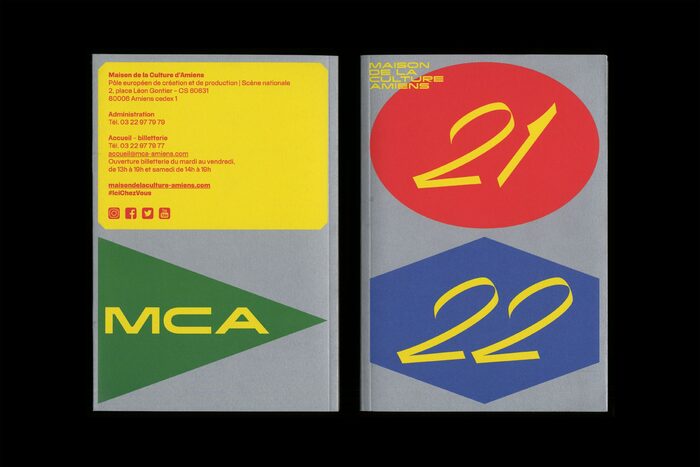 Back and front cover of the season booklet, with numerals from PVC Express