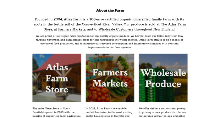 Atlas Farm website 2