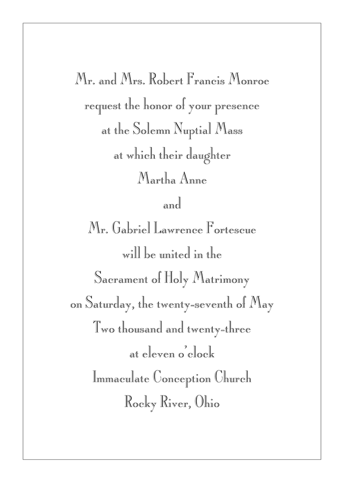 Martha &amp; Gabriel wedding invitation