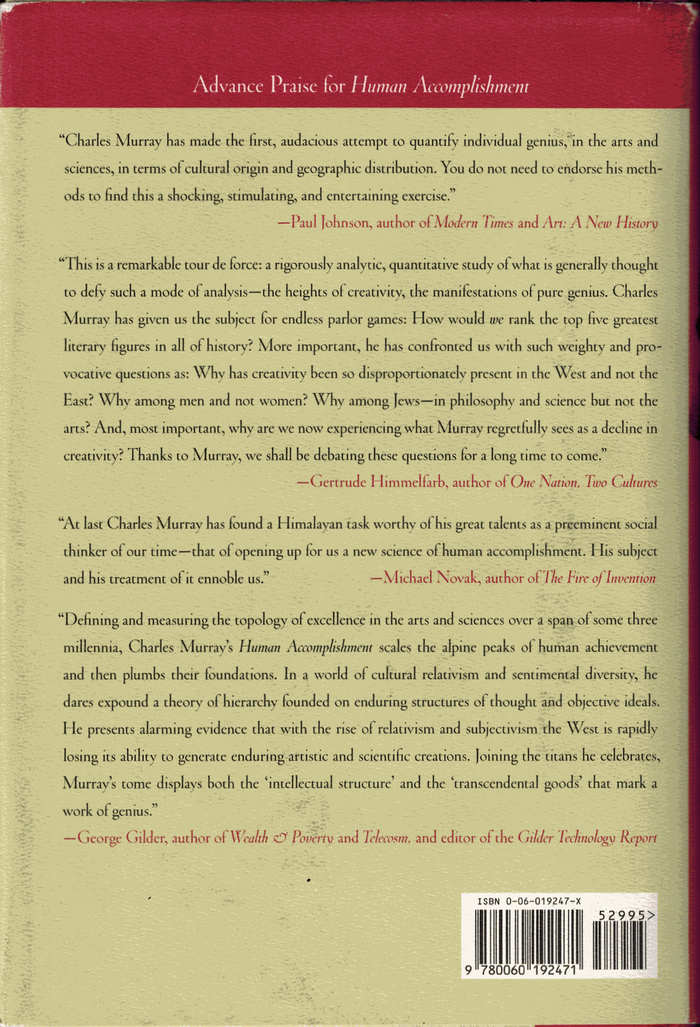 Human Accomplishment by Charles Murray 2